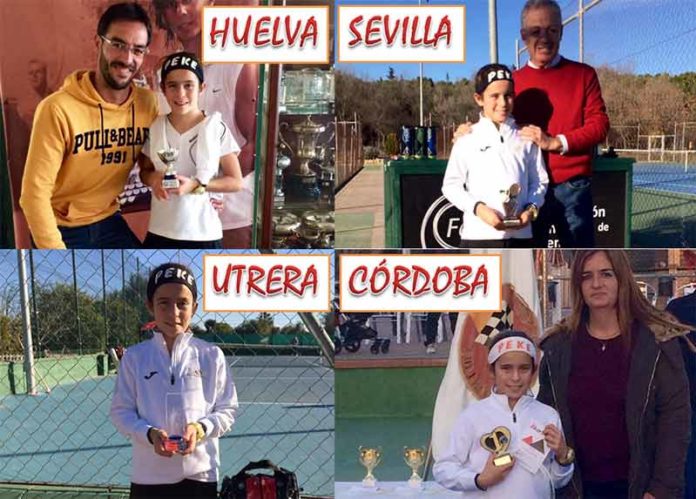 PEKE cierra el mes de enero 2017 con cuatro torneos y cuatro trofeos: Huelva, Sevilla, Utrera y Córdoba.